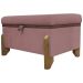 Puff Recamier Baú Para Sala Quarto Cama Solteiro 50 cm Versallies Boucle Rosê