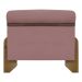 Puff Recamier Baú Para Sala Quarto Cama Solteiro 50 cm Versallies Boucle Rosê