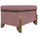 Puff Recamier Baú Para Sala Quarto Cama Solteiro 50 cm Versallies Boucle Rosê