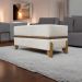 Puff Recamier Para Sala Quarto Cama Casal 100 Cm Kodama Boucle Bege