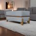 Puff Recamier Para Sala Quarto Cama Casal 100 Cm Kodama Boucle Cinza
