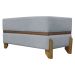 Puff Recamier Para Sala Quarto Cama Casal 100 Cm Kodama Boucle Cinza