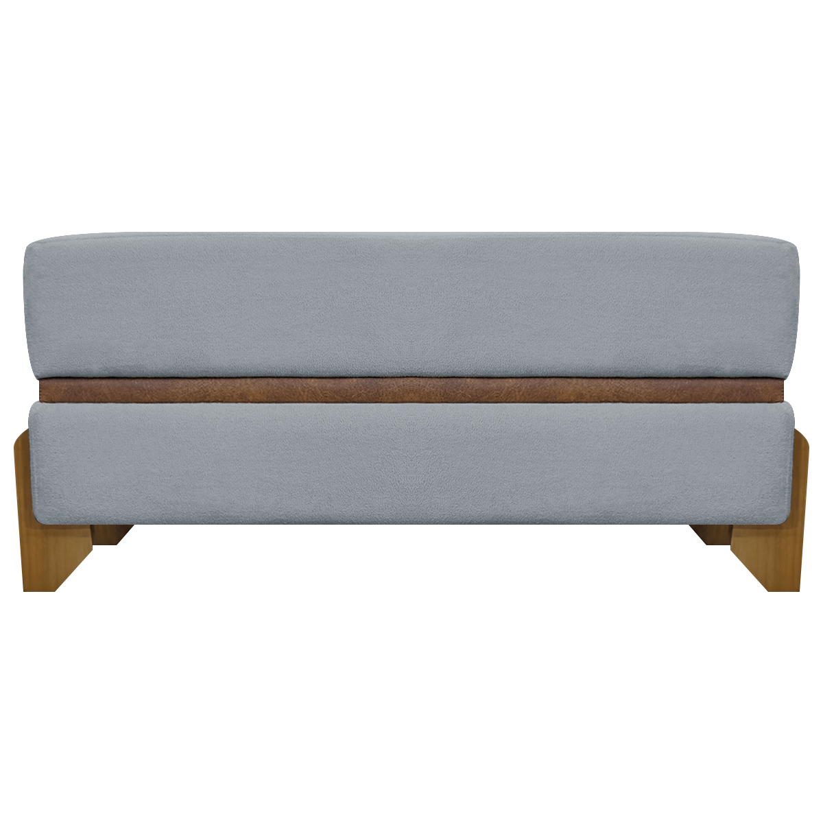 Puff Recamier Para Sala Quarto Cama Casal 100 Cm Kodama Boucle Cinza