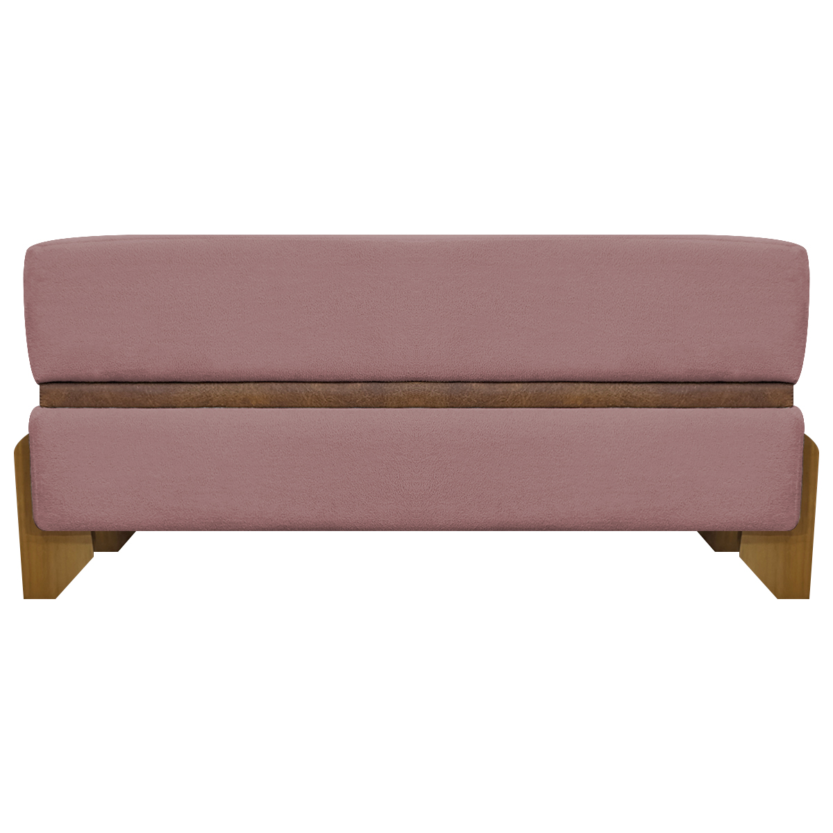 Puff Recamier Para Sala Quarto Cama Casal 100 Cm Kodama Boucle Rosê