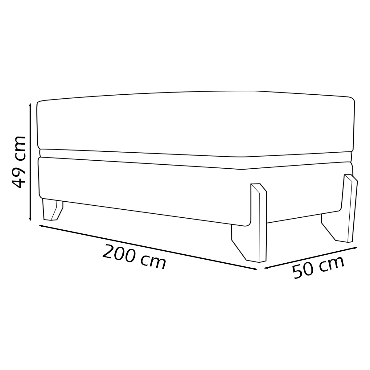 Puff Recamier Para Sala Quarto Cama King 200 Cm Kodama Boucle Bege