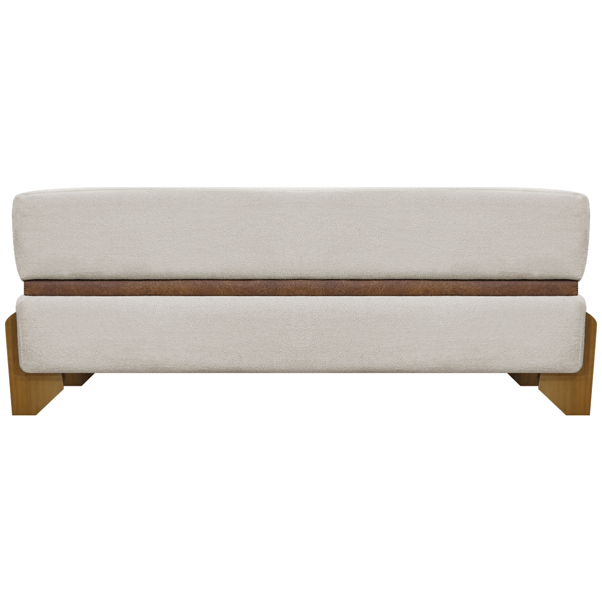 Puff Recamier Para Sala Quarto Cama King 200 Cm Kodama Boucle Bege