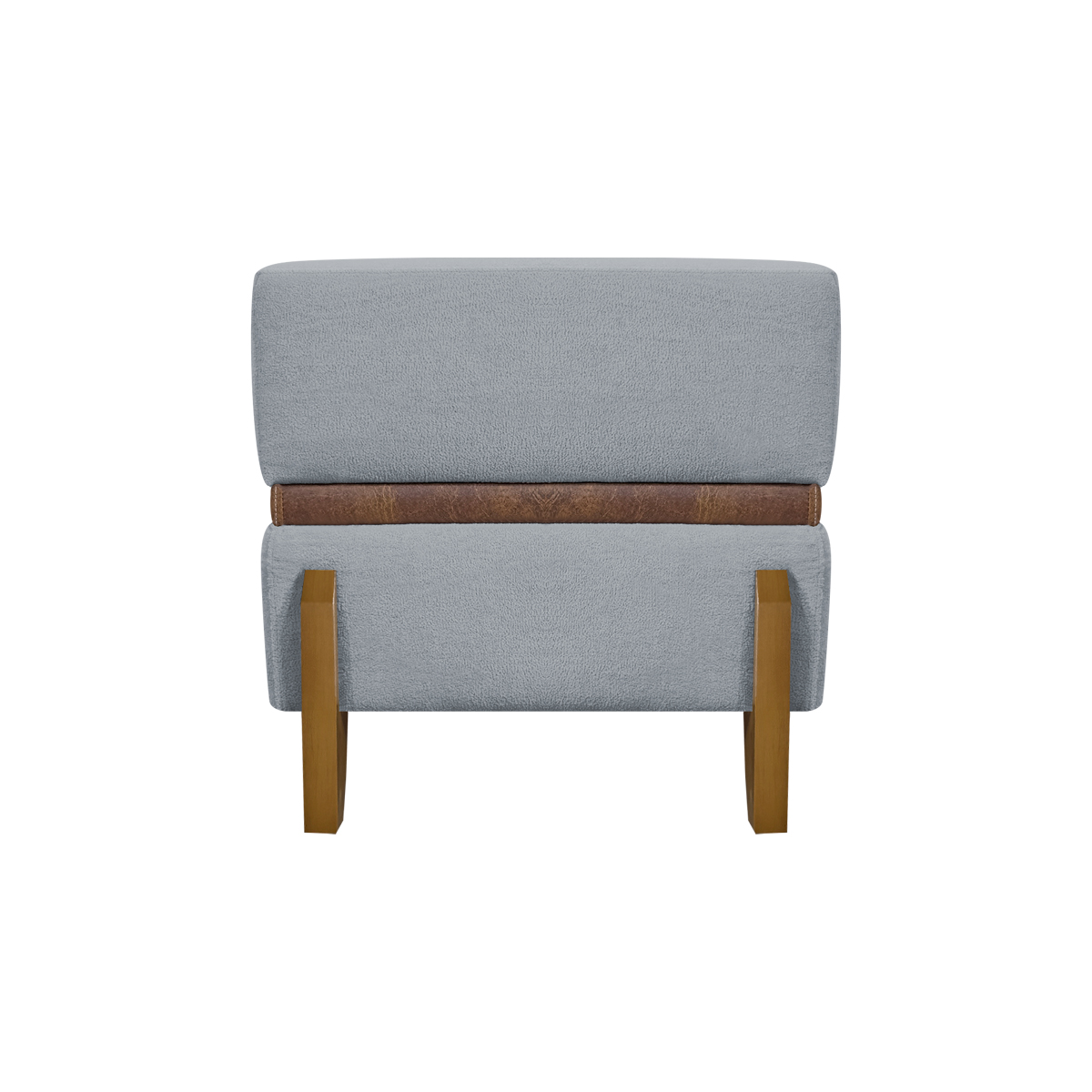 Puff Recamier Para Sala Quarto Cama Queen 150 Cm Kodama Boucle Cinza