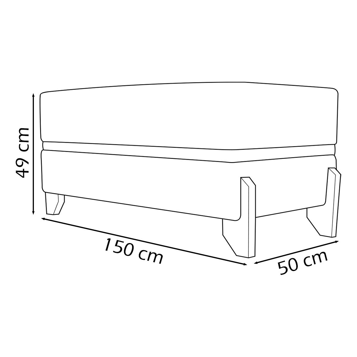 Puff Recamier Para Sala Quarto Cama Queen 150 Cm Kodama Boucle Rosê