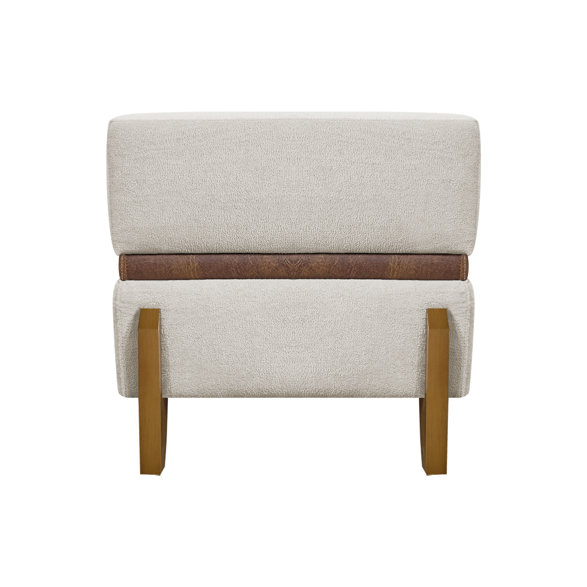 Puff Recamier Para Sala Quarto Cama de Solteiro 50 Cm Kodama Boucle Bege
