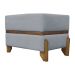 Puff Recamier Para Sala Quarto Cama de Solteiro 50 Cm Kodama Boucle Cinza