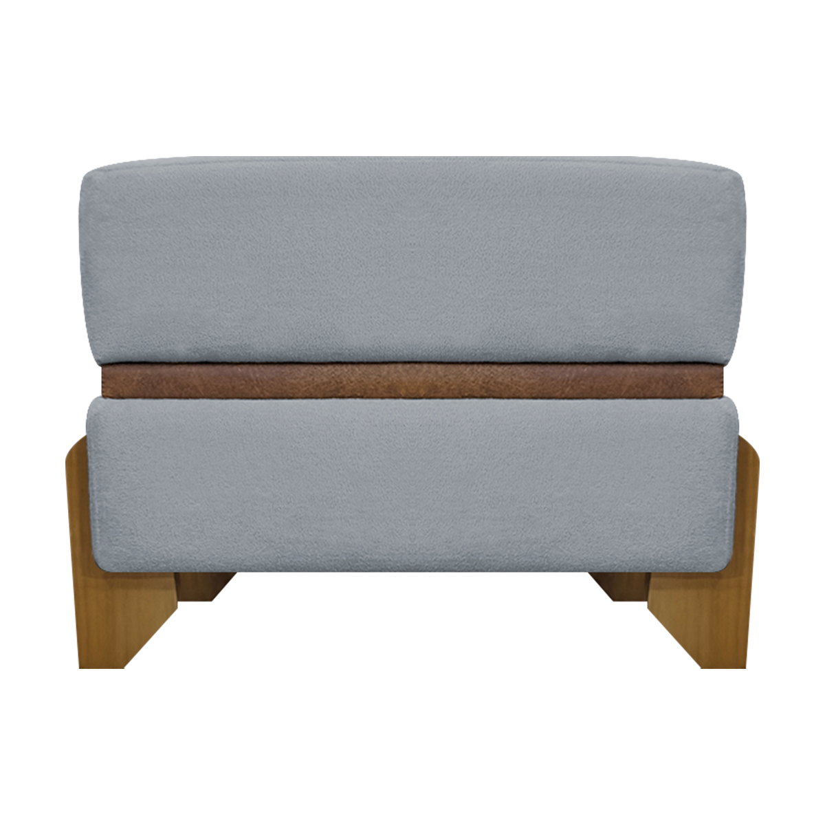 Puff Recamier Para Sala Quarto Cama de Solteiro 50 Cm Kodama Boucle Cinza