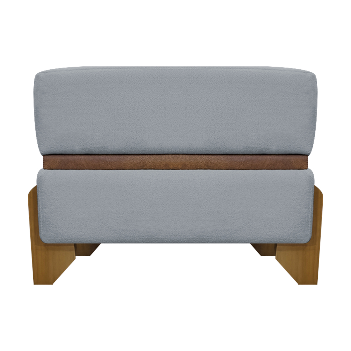 Puff Recamier Para Sala Quarto Cama de Solteiro 50 Cm Kodama Boucle Cinza
