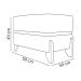 Puff Recamier Para Sala Quarto Cama de Solteiro 50 Cm Kodama Boucle Rosê