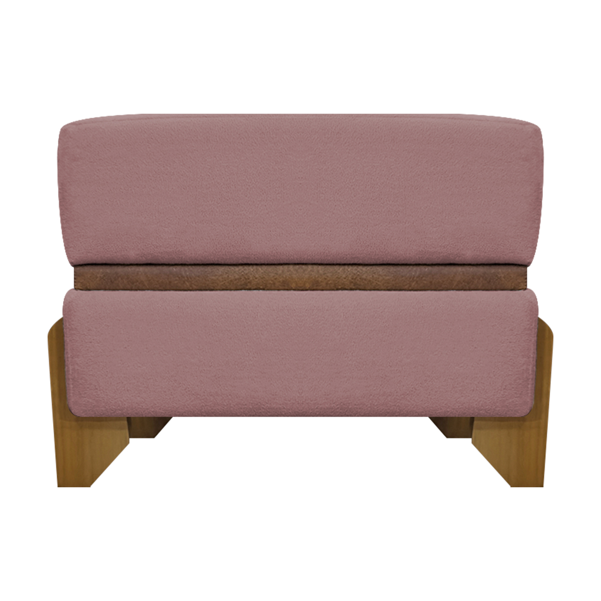 Puff Recamier Para Sala Quarto Cama de Solteiro 50 Cm Kodama Boucle Rosê