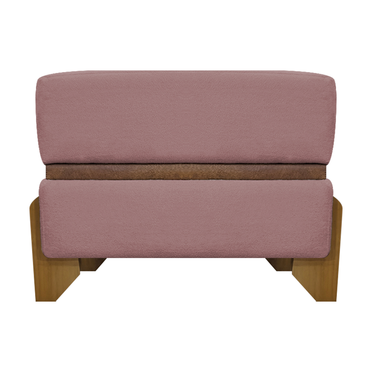 Puff Recamier Para Sala Quarto Cama de Solteiro 50 Cm Kodama Boucle Rosê