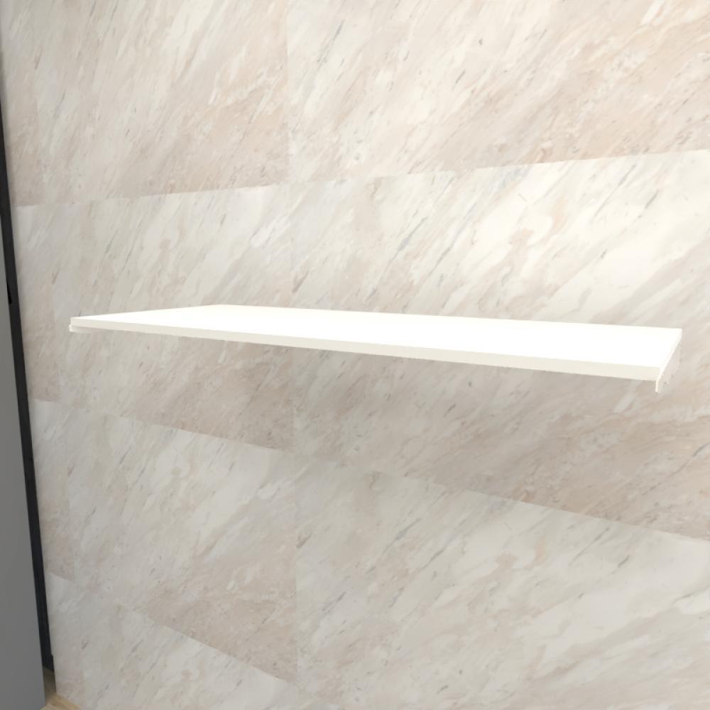 Kit com prateleira em mdf para cremalheira, com suportes 100x40 3 branco modelo clst2b13