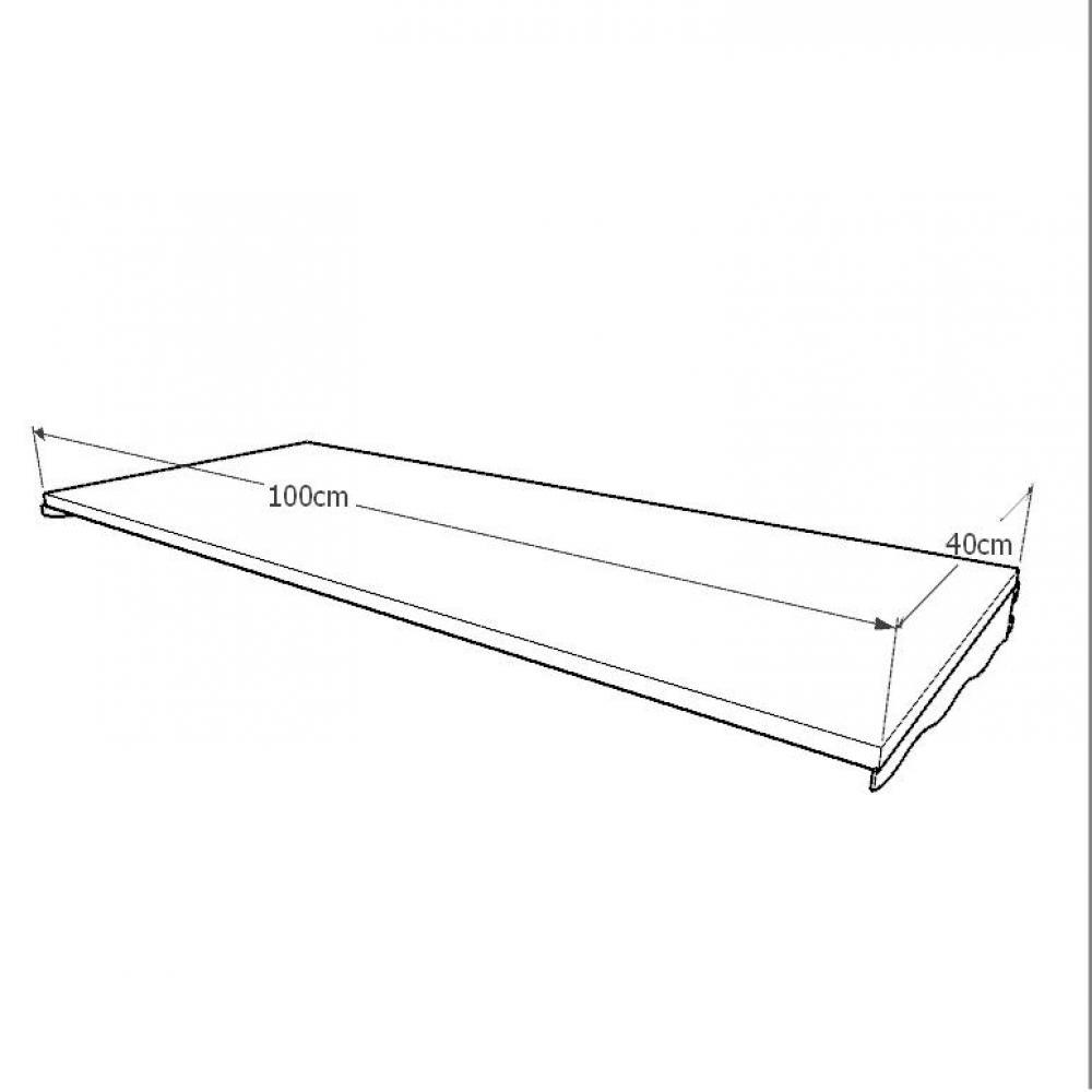 Kit com prateleira em mdf para cremalheira, com suportes 100x40 3 branco modelo clst2b13