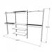 Kit para Closet com 22 peças regulável 300x200 cm tonalidade preto modelo clst2p438