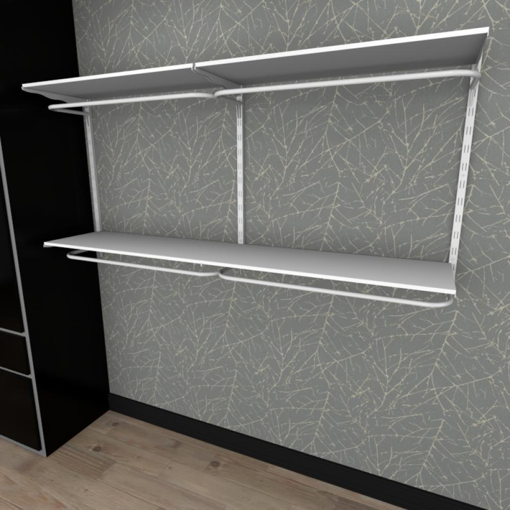 Kit para Closet com 3 peças regulável 200x100 cm tonalidade branco modelo clst1b266