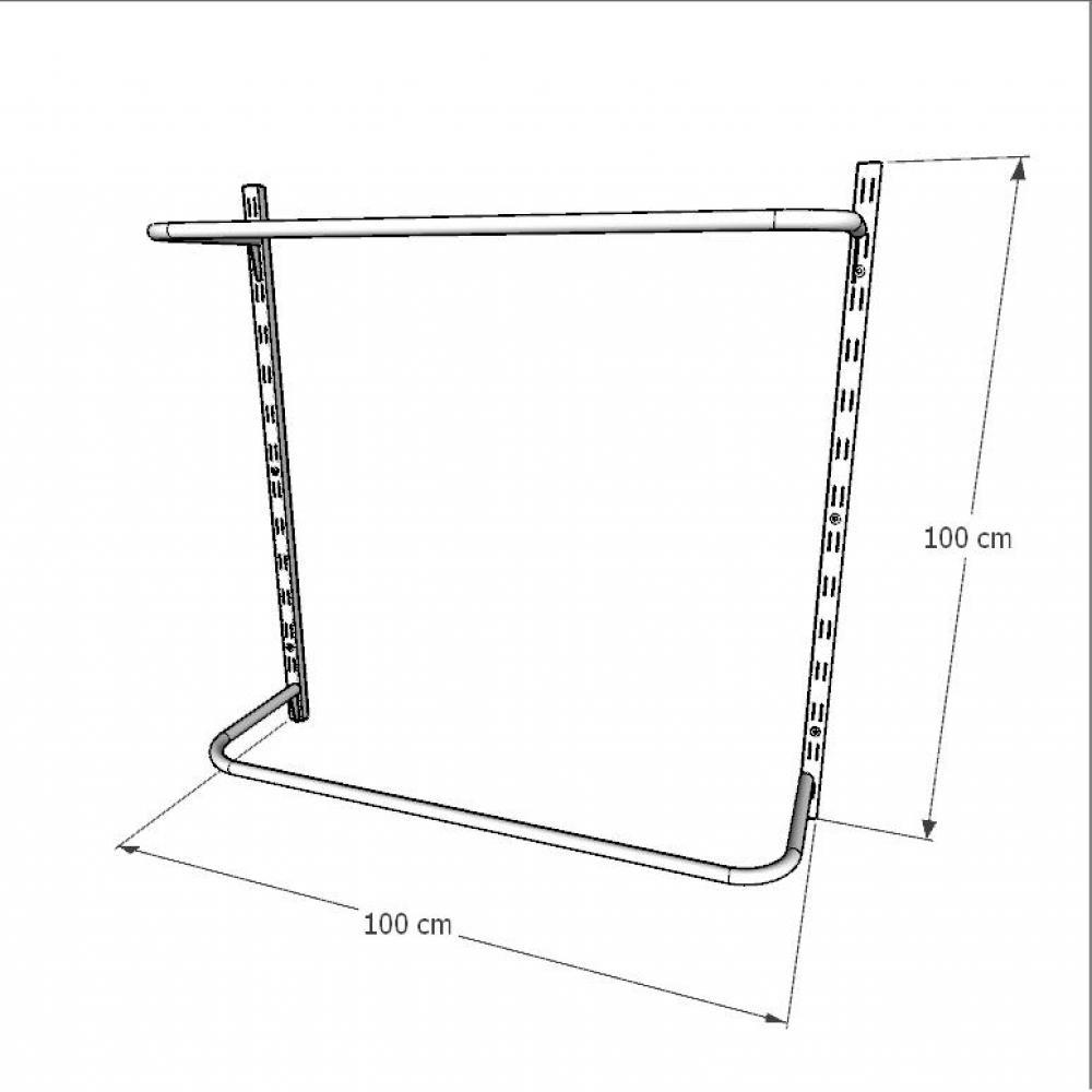 Kit para Closet com 4 peças regulável 100x100 cm tonalidade preto modelo clst1p16
