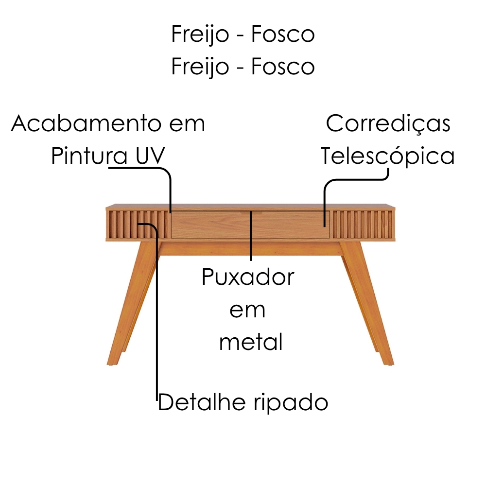 Aparador Para Sala 1 Gaveta 136 cm Riviera Freijo Freijo Colibri