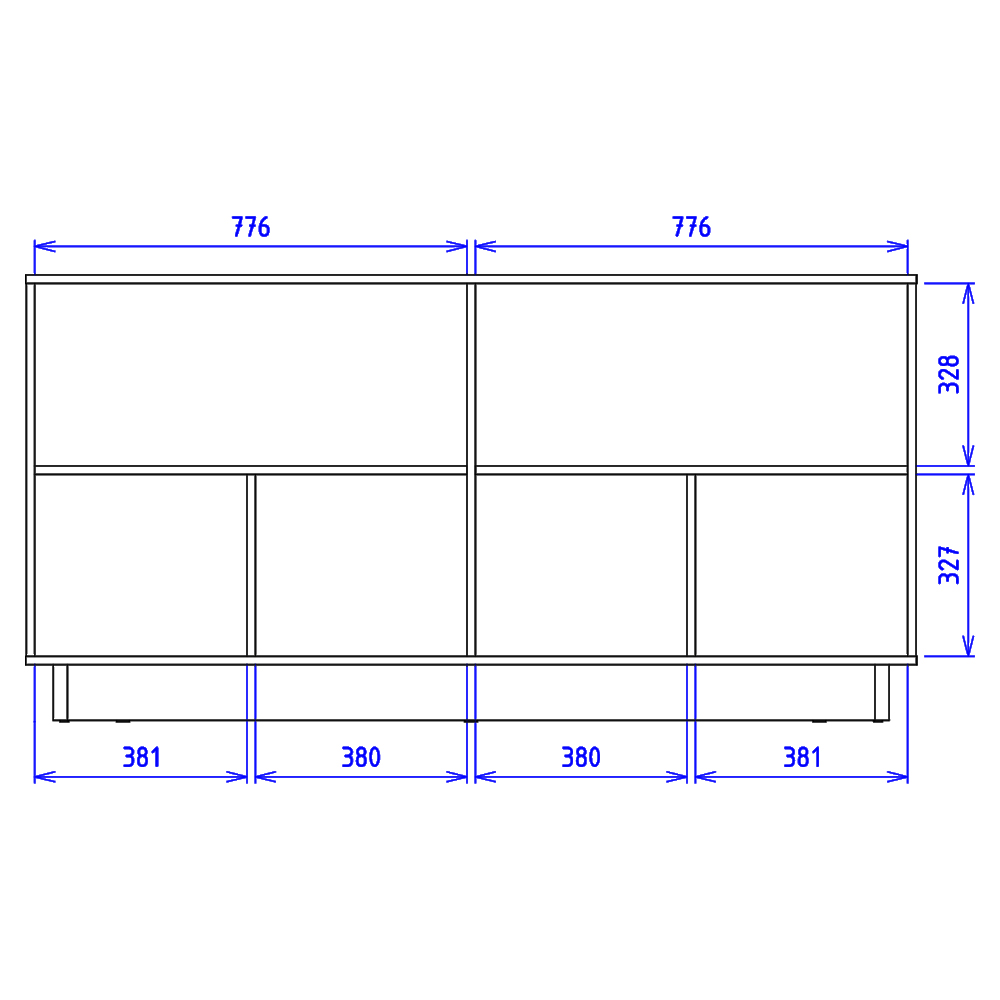 Balcao Aparador Buffet 4 Portas 160 cm Vitoria Freijo Off White Colibri