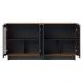 Balcao Aparador Buffet 4 Portas 160 cm Vitoria Noce Milano Preto Colibri