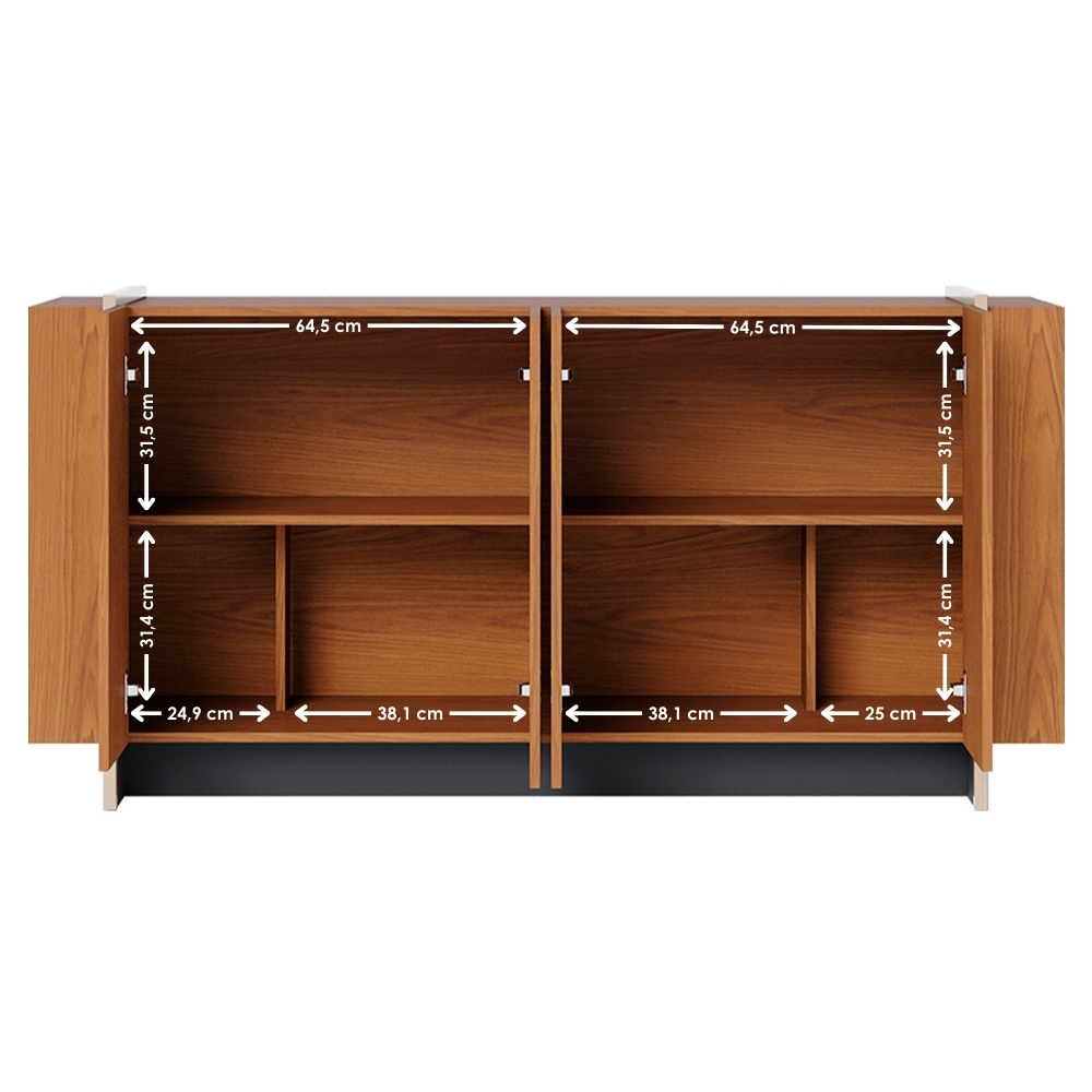Balcao Buffet 160 cm Copacabana Dourado Freijo Colibri