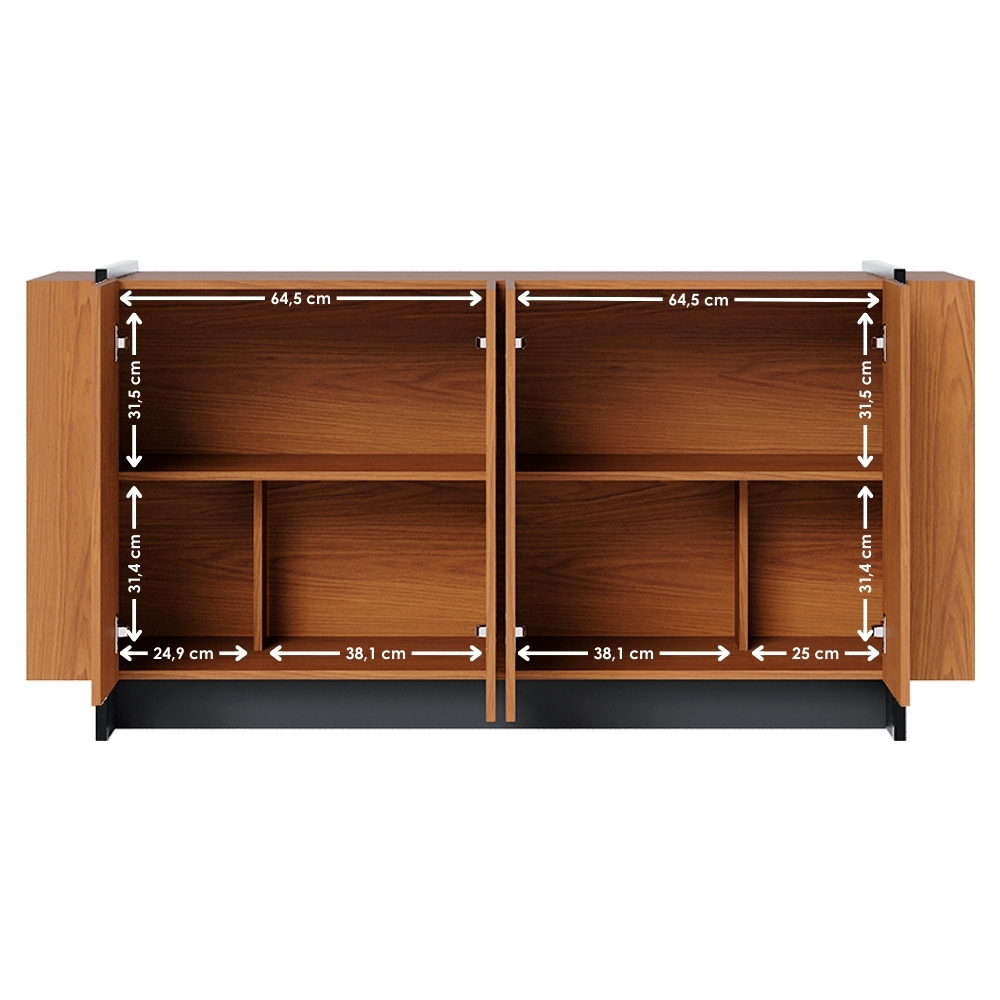 Balcao Buffet 160 cm Copacabana Preto Freijo Colibri