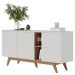 Balcao Buffet Aparador 160 cm Noronha Off White Matte Freijo Colibri