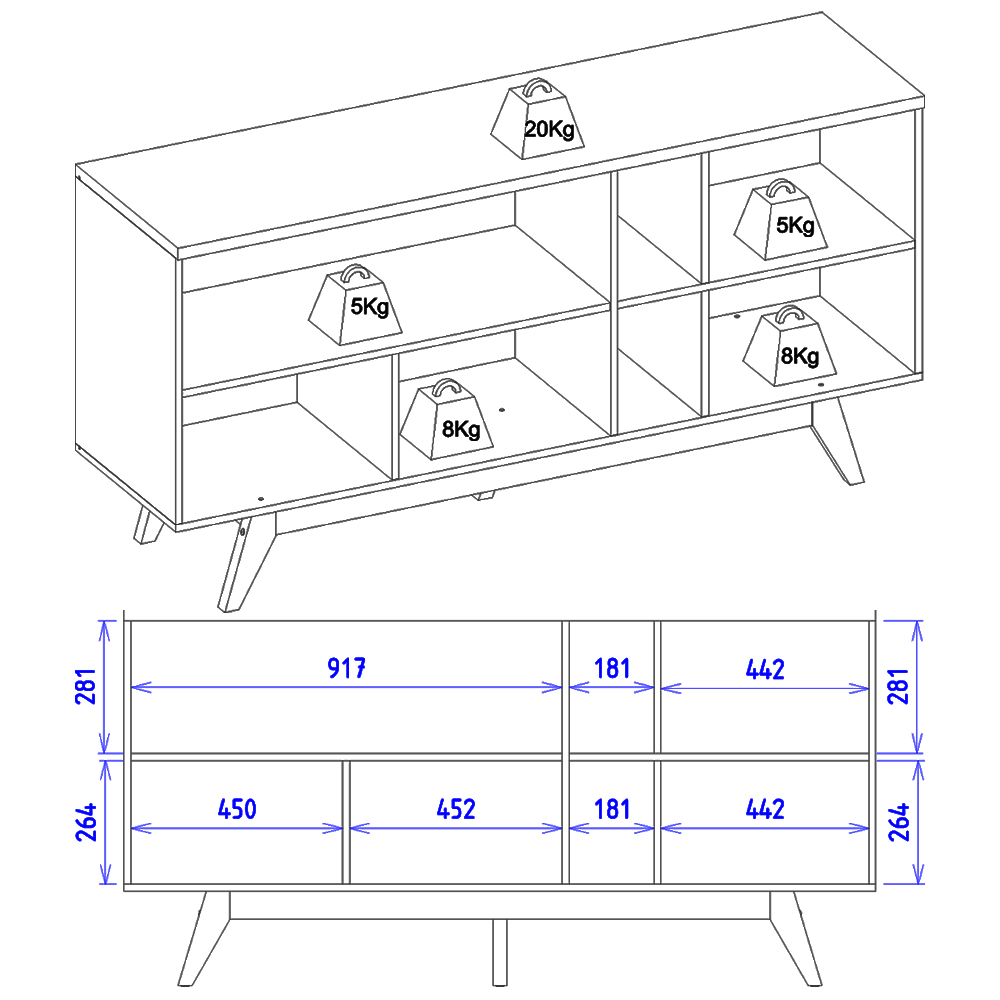 Balcao Buffet Aparador 160 cm Noronha Off White Matte Freijo Colibri
