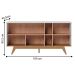 Buffet 3 Portas e Prateleiras Aurora Off White Matte Freijó