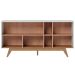 Buffet 3 Portas e Prateleiras Aurora Off White Matte Freijó