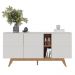 Buffet Aparador 3 Portas Caibi Off White Matte Freijó