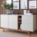 Buffet Aparador 3 Portas Caibi Off White Matte Freijó