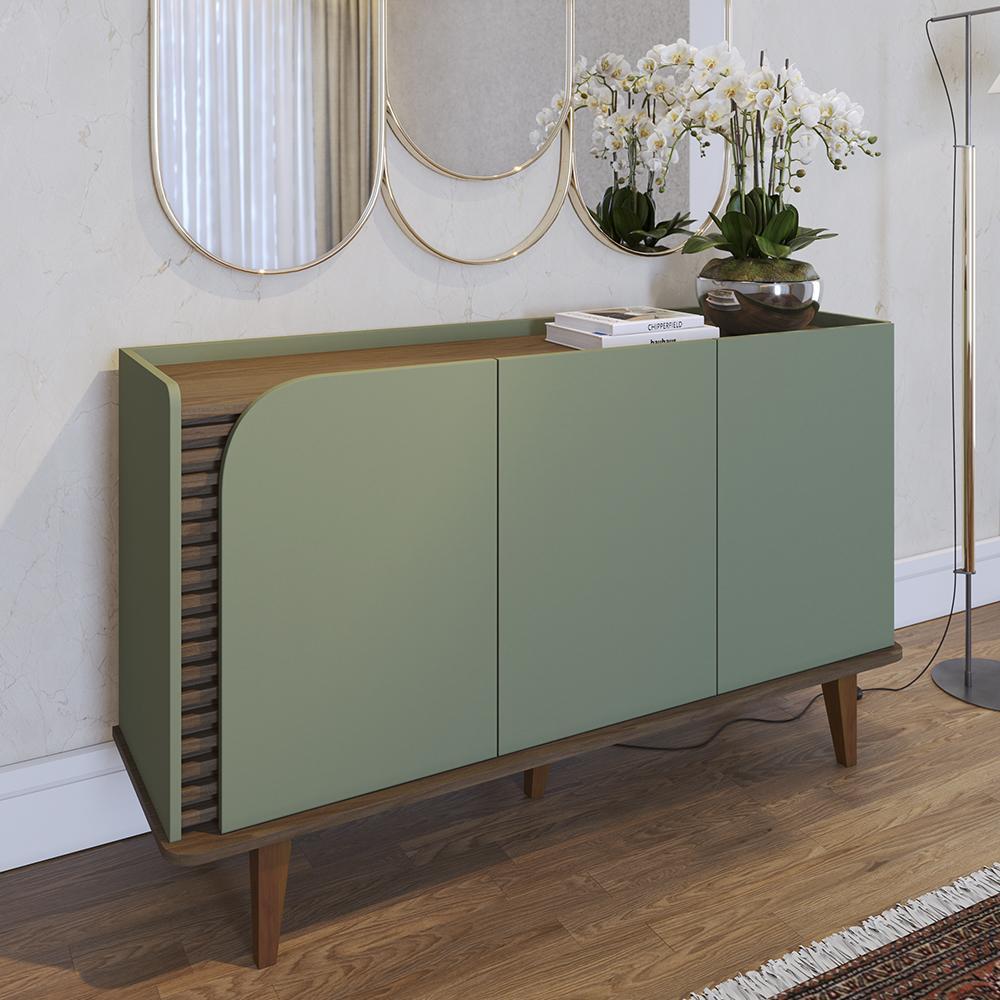 Buffet Aparador Jurerê 3 Portas Hortelã/Amêndoa - Colibri 