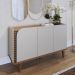 Buffet Aparador Jurerê 3 Portas Off White Matte/Freijó - Colibri