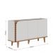 Buffet Aparador Jurerê 3 Portas Off White Matte/Freijó - Colibri