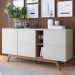 Buffet Aparador Noronha 3 Portas Off White Matte/Freijó - Colibri