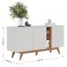 Buffet Aparador Noronha 3 Portas Off White Matte/Freijó - Colibri