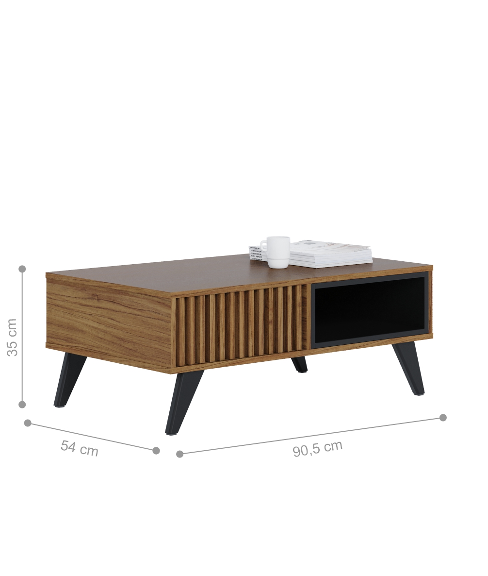 Conjunto Aparador e Mesa de Centro Royal Noce Milano Preto