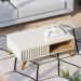 Conjunto Home para TV e Mesa de Centro Diana Off-White Freijo