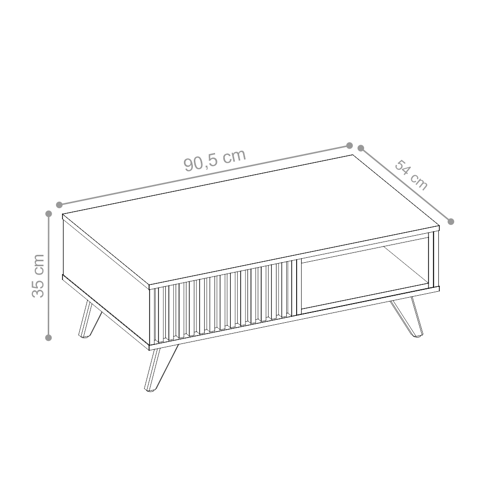 Conjunto Home para TV e Mesa de Centro Diana Off-White Freijo