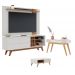 Conjunto para Sala de Estar Diana Off-White Freijo
