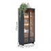 Cristaleira 2 Portas 1 Gaveta Guanabara 176x72 cm Preto Noce Milano Colibri