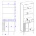 Cristaleira 4 Portas 183x70 cm Jurere Off White Matte Freijo Colibri