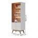 Cristaleira 4 Portas Noronha 183x72 cm Off White Matte Freijo Colibri