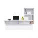 Escrivaninha Suspensa Lilac com estante de Livros Link Branco fosco Tauari nobre Colibri Moveis