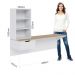 Escrivaninha de estudo Tech 135cm com 1 gaveta Branco fosco Taurani Nobre Colibri Moveis