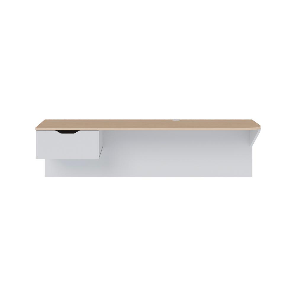 Escrivaninha de estudo Tech 135cm com 1 gaveta Branco fosco Taurani Nobre Colibri Moveis